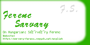 ferenc sarvary business card